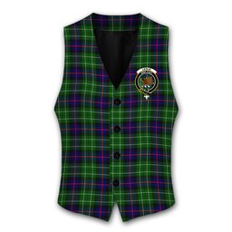 ScotsTee Shop Scottish Leslie Hunting SC Crest Tartan Waistcoat Sleeveless Suit Vest