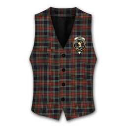 ScotsTee Shop Scottish Stewart Black 3 Crest Tartan Waistcoat Sleeveless Suit Vest