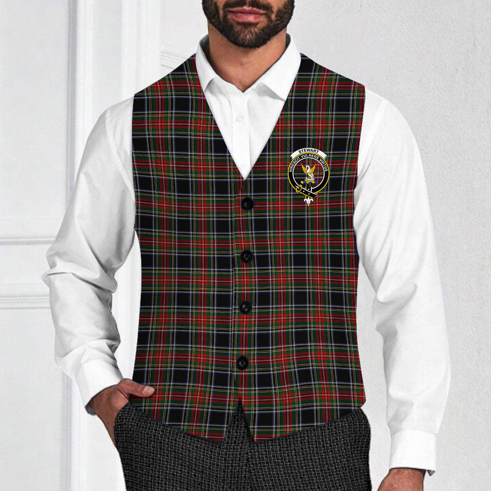 ScotsTee Shop Scottish Stewart Black 3 Crest Tartan Waistcoat Sleeveless Suit Vest