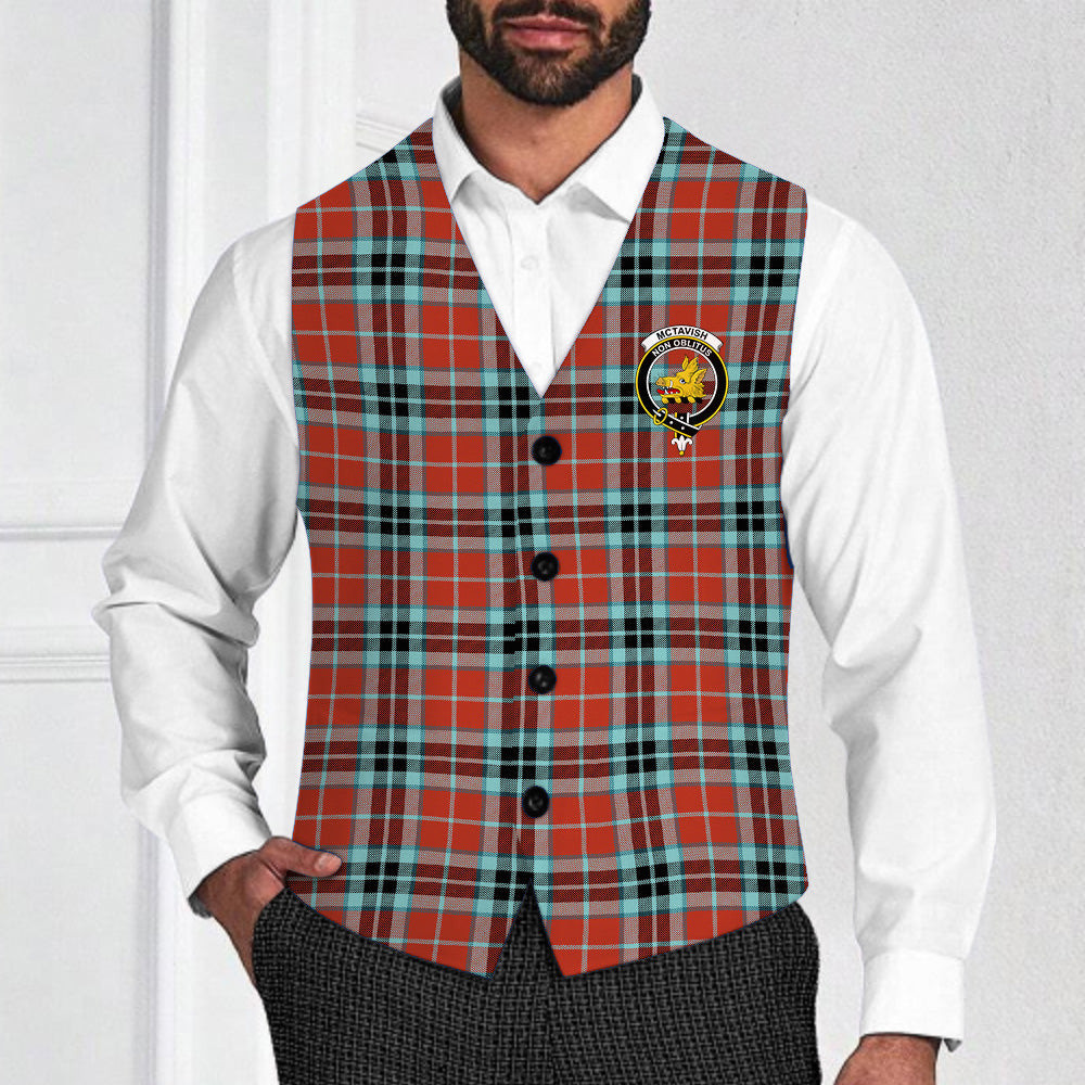 ScotsTee Shop Scottish McTavish Ancient Crest Tartan Waistcoat Sleeveless Suit Vest