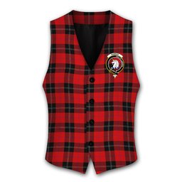 ScotsTee Shop Scottish Ramsay of Dalhousie (Ramsay Red) Modern Crest Tartan Waistcoat Sleeveless Suit Vest
