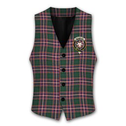ScotsTee Shop Scottish MacFarlane Hunting Modern Crest Tartan Waistcoat Sleeveless Suit Vest