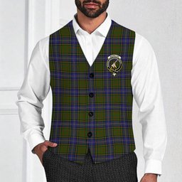 ScotsTee Shop Scottish MacMillan Hunting Modern Crest Tartan Waistcoat Sleeveless Suit Vest