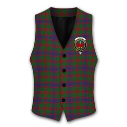 ScotsTee Shop Scottish Logan 1819 Crest Tartan Waistcoat Sleeveless Suit Vest