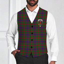 ScotsTee Shop Scottish Logan 1819 Crest Tartan Waistcoat Sleeveless Suit Vest