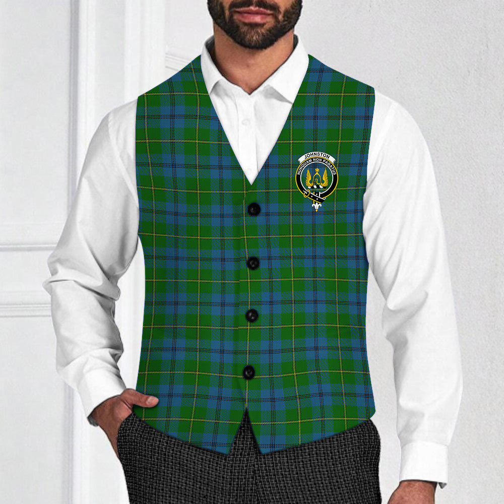 ScotsTee Shop Scottish Johnstone Crest Tartan Waistcoat Sleeveless Suit Vest