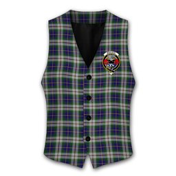 ScotsTee Shop Scottish MacLeod of California Crest Tartan Waistcoat Sleeveless Suit Vest