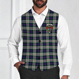 ScotsTee Shop Scottish MacLeod of California Crest Tartan Waistcoat Sleeveless Suit Vest