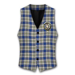 ScotsTee Shop Scottish Livingstone Dress Modern Crest Tartan Waistcoat Sleeveless Suit Vest
