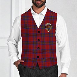 ScotsTee Shop Scottish Leslie Red Crest Tartan Waistcoat Sleeveless Suit Vest