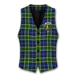 ScotsTee Shop Scottish McKellar Ancient Crest Tartan Waistcoat Sleeveless Suit Vest