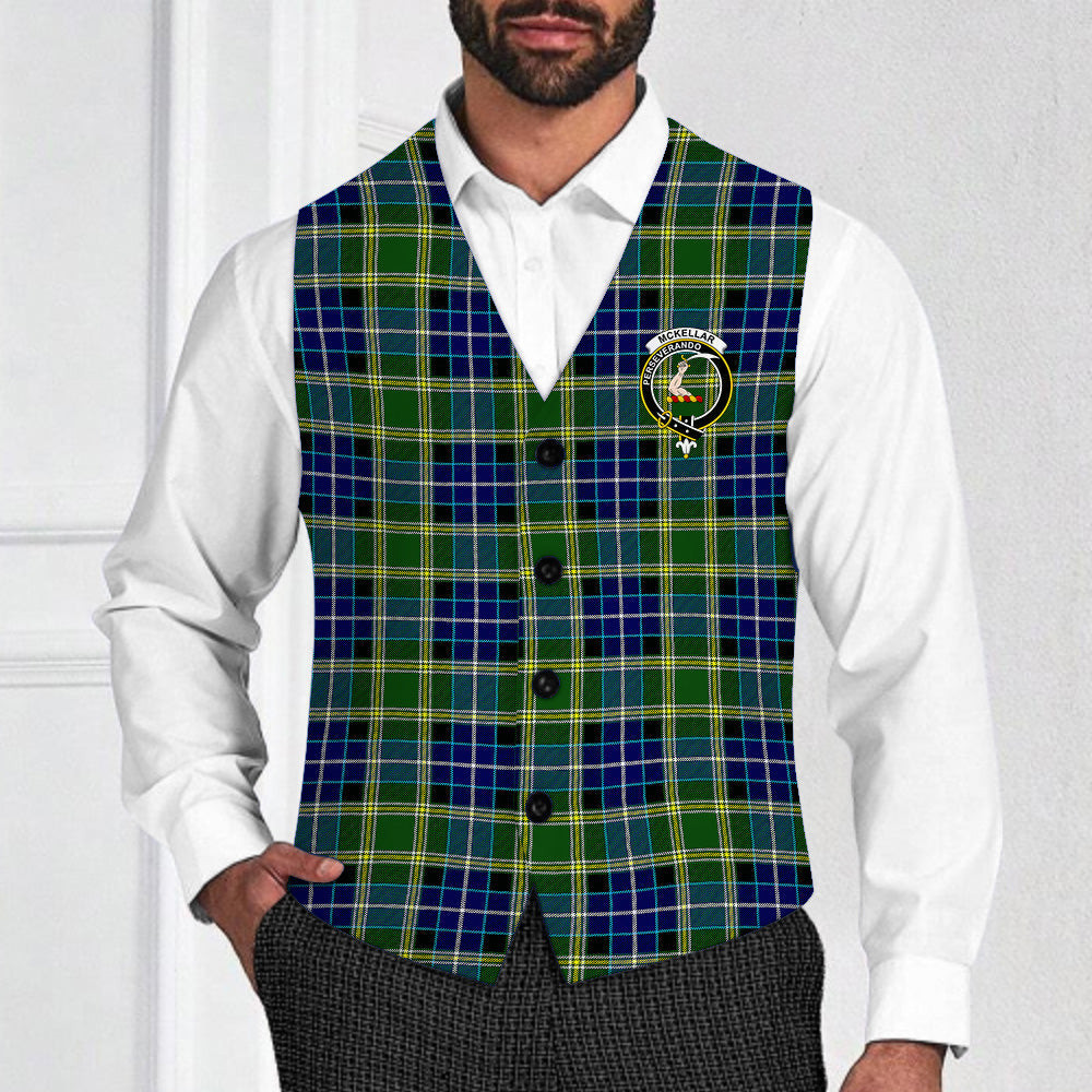 ScotsTee Shop Scottish McKellar Ancient Crest Tartan Waistcoat Sleeveless Suit Vest