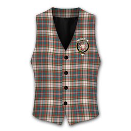 ScotsTee Shop Scottish MacFarlane Dress Ancient Crest Tartan Waistcoat Sleeveless Suit Vest