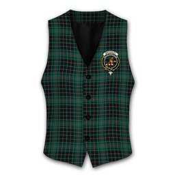 ScotsTee Shop Scottish MacAuley Hunting Modern Crest Tartan Waistcoat Sleeveless Suit Vest