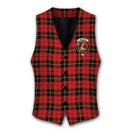 ScotsTee Shop Scottish Wallace Modern Crest Tartan Waistcoat Sleeveless Suit Vest