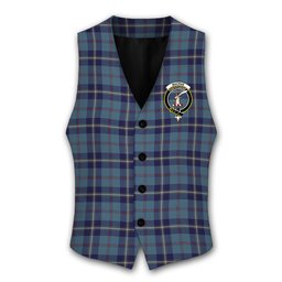 ScotsTee Shop Scottish MacRae of America Crest Tartan Waistcoat Sleeveless Suit Vest