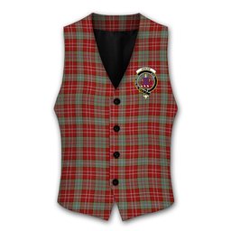 ScotsTee Shop Scottish Ogilvie 3 Crest Tartan Waistcoat Sleeveless Suit Vest