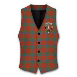 ScotsTee Shop Scottish Robertson Ancient Crest Tartan Waistcoat Sleeveless Suit Vest