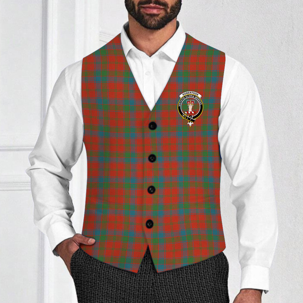 ScotsTee Shop Scottish Robertson Ancient Crest Tartan Waistcoat Sleeveless Suit Vest