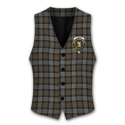ScotsTee Shop Scottish Stewart Old Weathered Crest Tartan Waistcoat Sleeveless Suit Vest