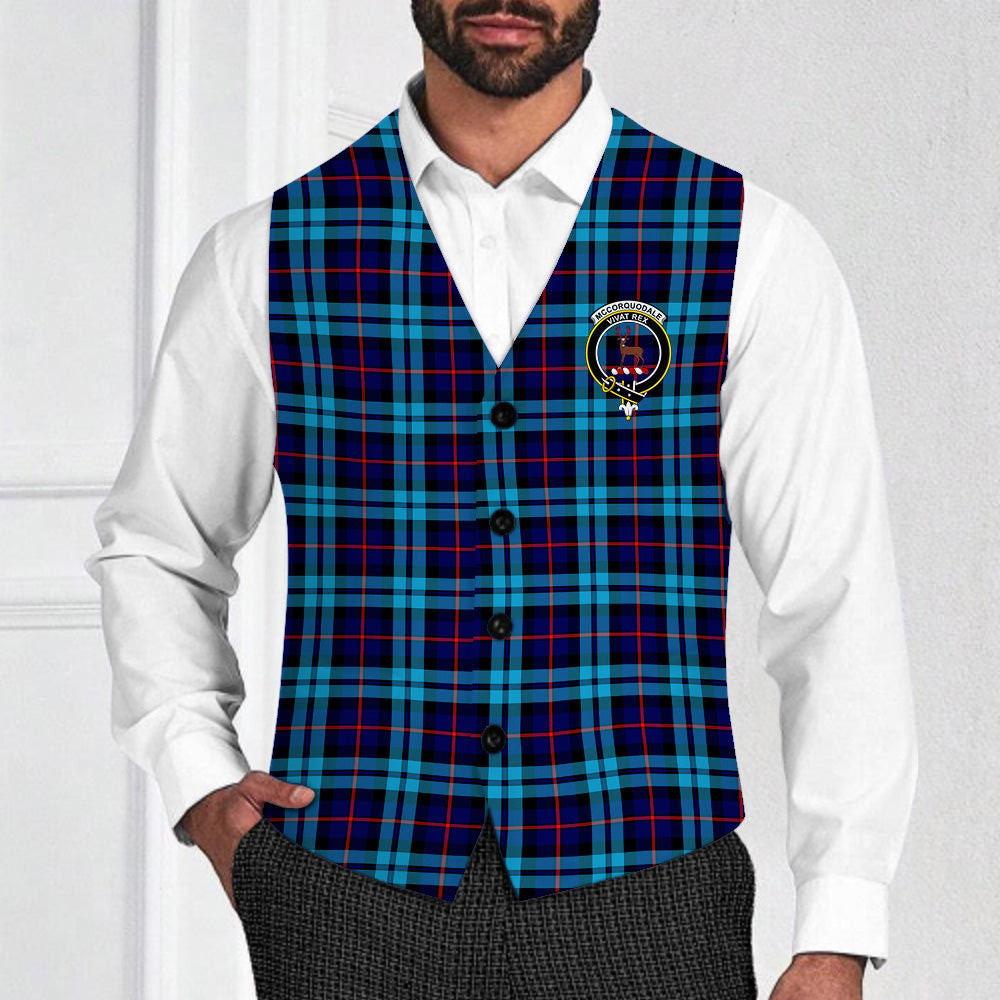 ScotsTee Shop Scottish McCorquodale SC Crest Tartan Waistcoat Sleeveless Suit Vest