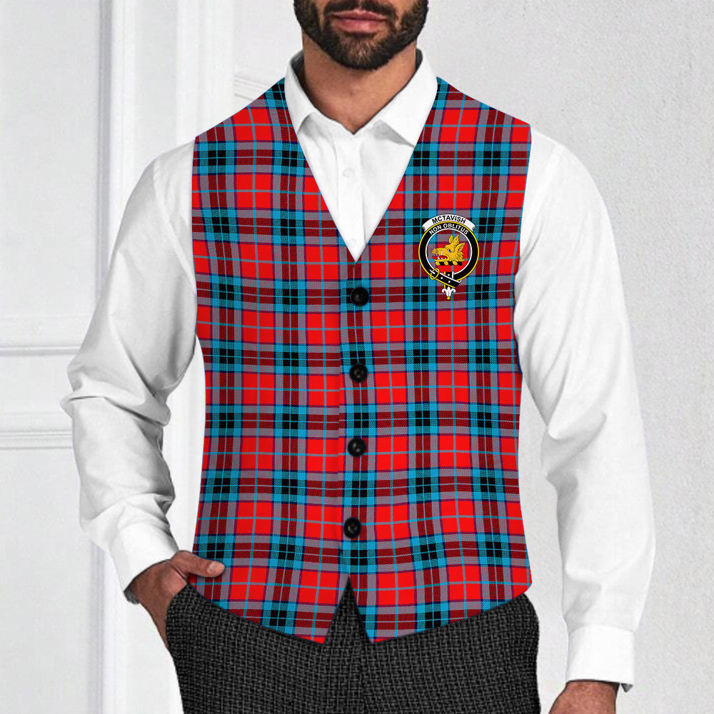ScotsTee Shop Scottish McTavish Modern Crest Tartan Waistcoat Sleeveless Suit Vest