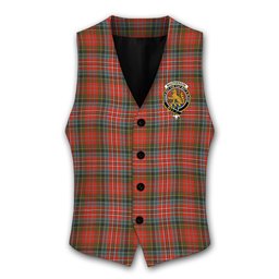 ScotsTee Shop Scottish MacPherson Weathered Crest Tartan Waistcoat Sleeveless Suit Vest