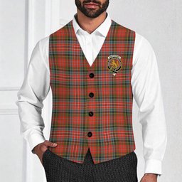 ScotsTee Shop Scottish MacPherson Weathered Crest Tartan Waistcoat Sleeveless Suit Vest