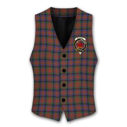 ScotsTee Shop Scottish MacDuff Hunting Modern SC Crest Tartan Waistcoat Sleeveless Suit Vest