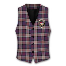 ScotsTee Shop Scottish MacDonald Pattern of Plaids Crest Tartan Waistcoat Sleeveless Suit Vest