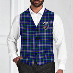 ScotsTee Shop Scottish Weir Modern SC Crest Tartan Waistcoat Sleeveless Suit Vest