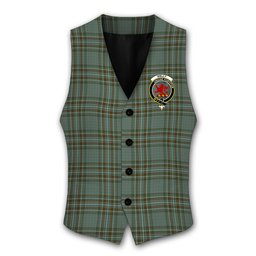 ScotsTee Shop Scottish Kelly Dress Crest Tartan Waistcoat Sleeveless Suit Vest