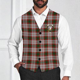 ScotsTee Shop Scottish Lindsay Dress Red Crest Tartan Waistcoat Sleeveless Suit Vest