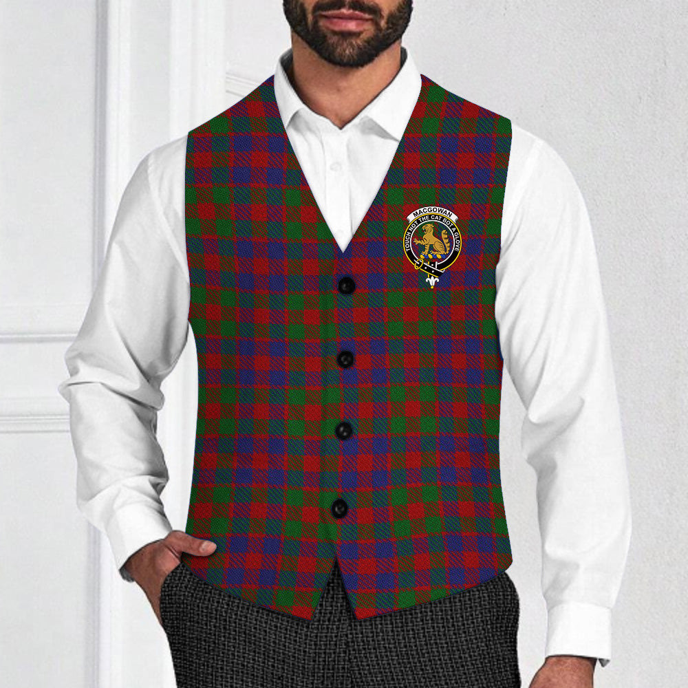 ScotsTee Shop Scottish MacGowan Crest Tartan Waistcoat Sleeveless Suit Vest