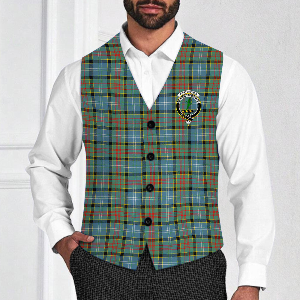 ScotsTee Shop Scottish Porterfield Crest Tartan Waistcoat Sleeveless Suit Vest