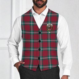 ScotsTee Shop Scottish McLaine of Loch Buie Modern Crest Tartan Waistcoat Sleeveless Suit Vest