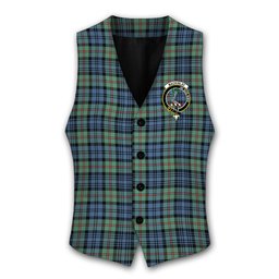 ScotsTee Shop Scottish MacKinlay Ancient Crest Tartan Waistcoat Sleeveless Suit Vest