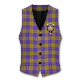 ScotsTee Shop Scottish MacLachlan 5 Crest Tartan Waistcoat Sleeveless Suit Vest