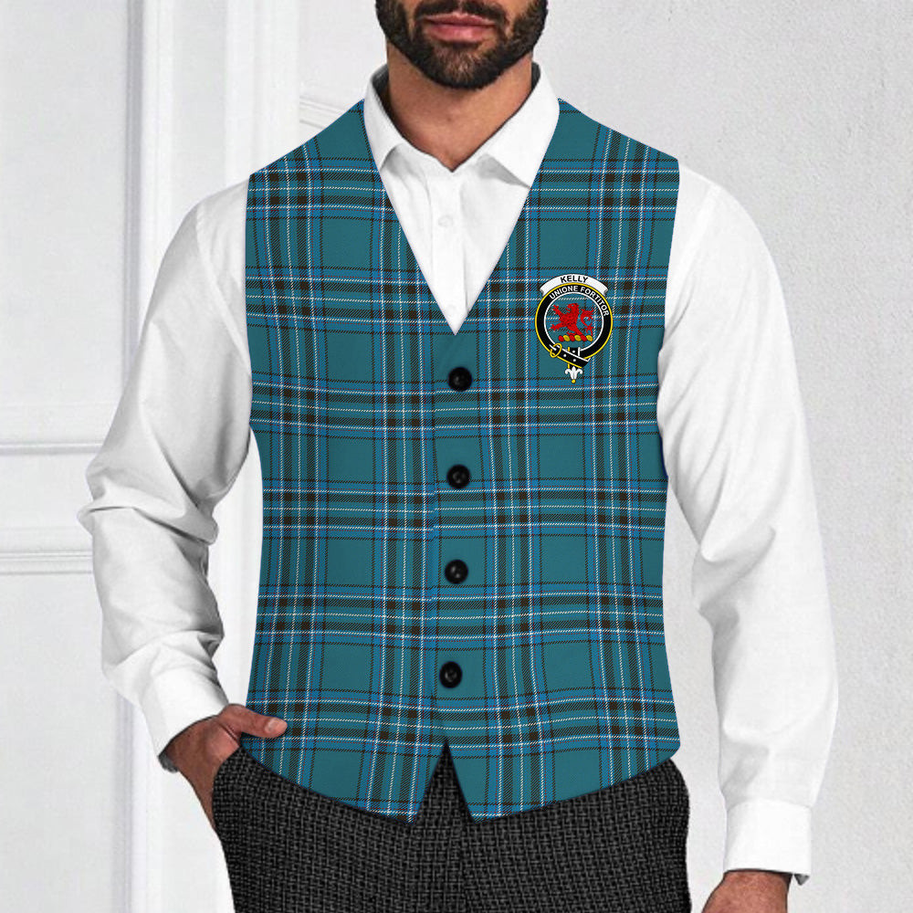 ScotsTee Shop Scottish Kelly Dress Modern Crest Tartan Waistcoat Sleeveless Suit Vest