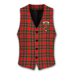 ScotsTee Shop Scottish Spence Modern Crest Tartan Waistcoat Sleeveless Suit Vest