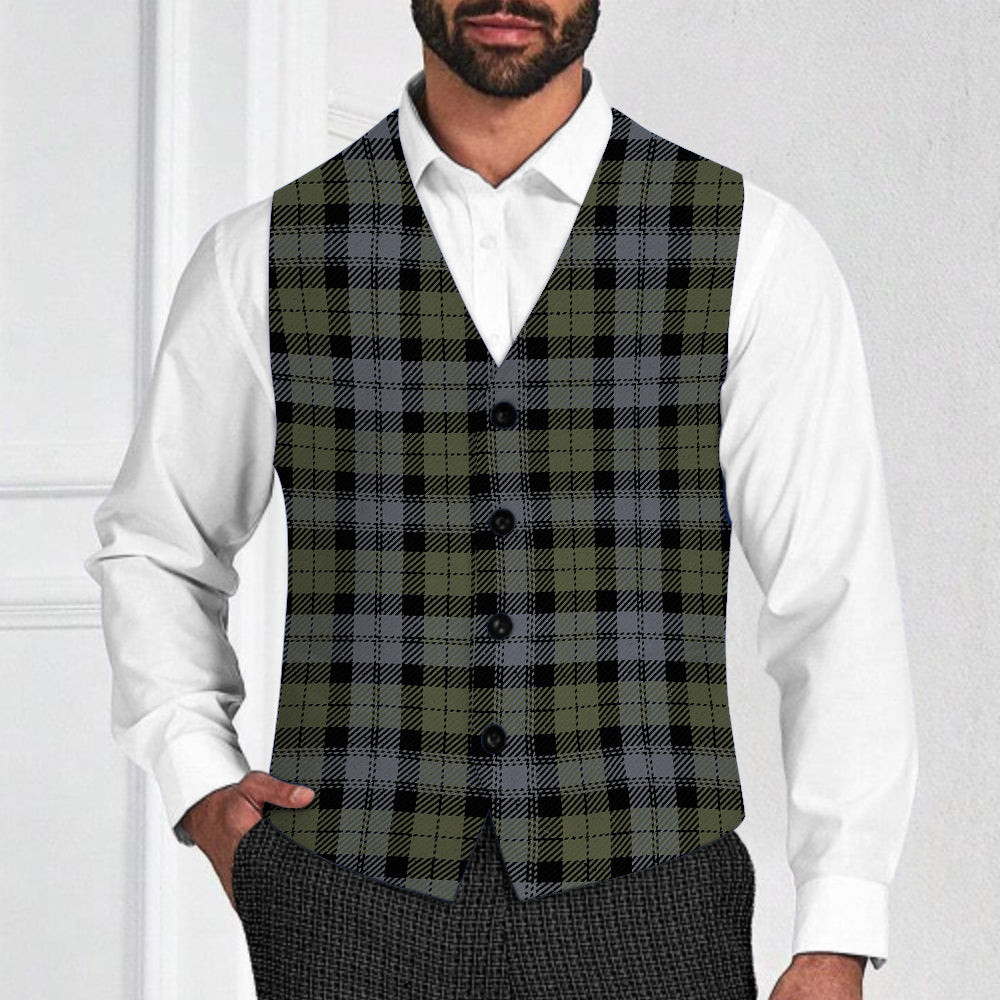 ScotsTee Shop Scottish Black Watch Large Sett Ancient Tartan Waistcoat Sleeveless Suit Vest