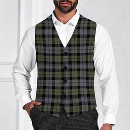 ScotsTee Shop Scottish Black Watch Large Sett Ancient Tartan Waistcoat Sleeveless Suit Vest