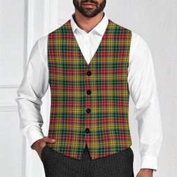 ScotsTee Shop Scottish Buchanan 1850 Tartan Waistcoat Sleeveless Suit Vest