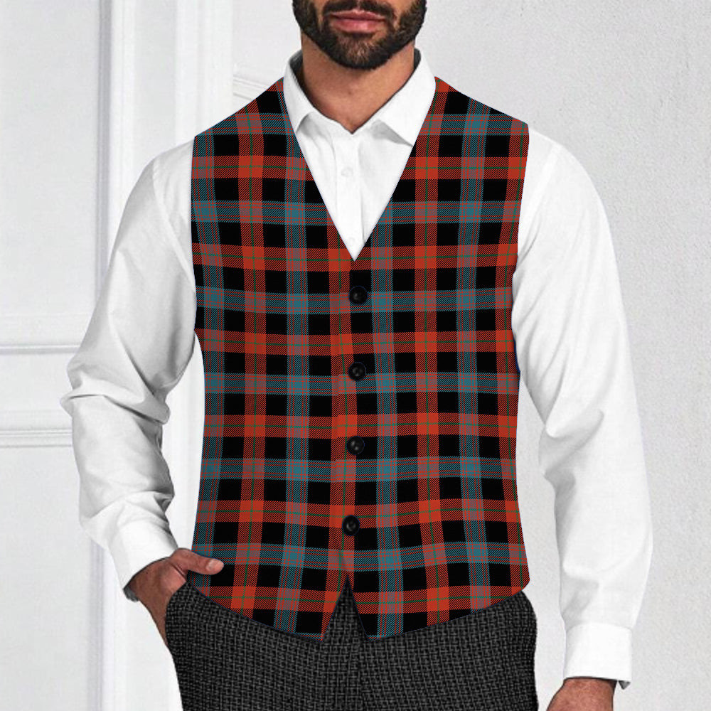 ScotsTee Shop Scottish Broun Ancient Tartan Waistcoat Sleeveless Suit Vest