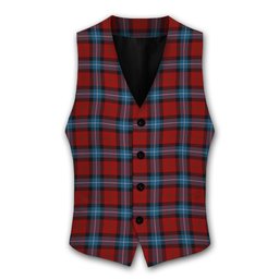 ScotsTee Shop Scottish Baillie of Polkemmet Red Tartan Waistcoat Sleeveless Suit Vest