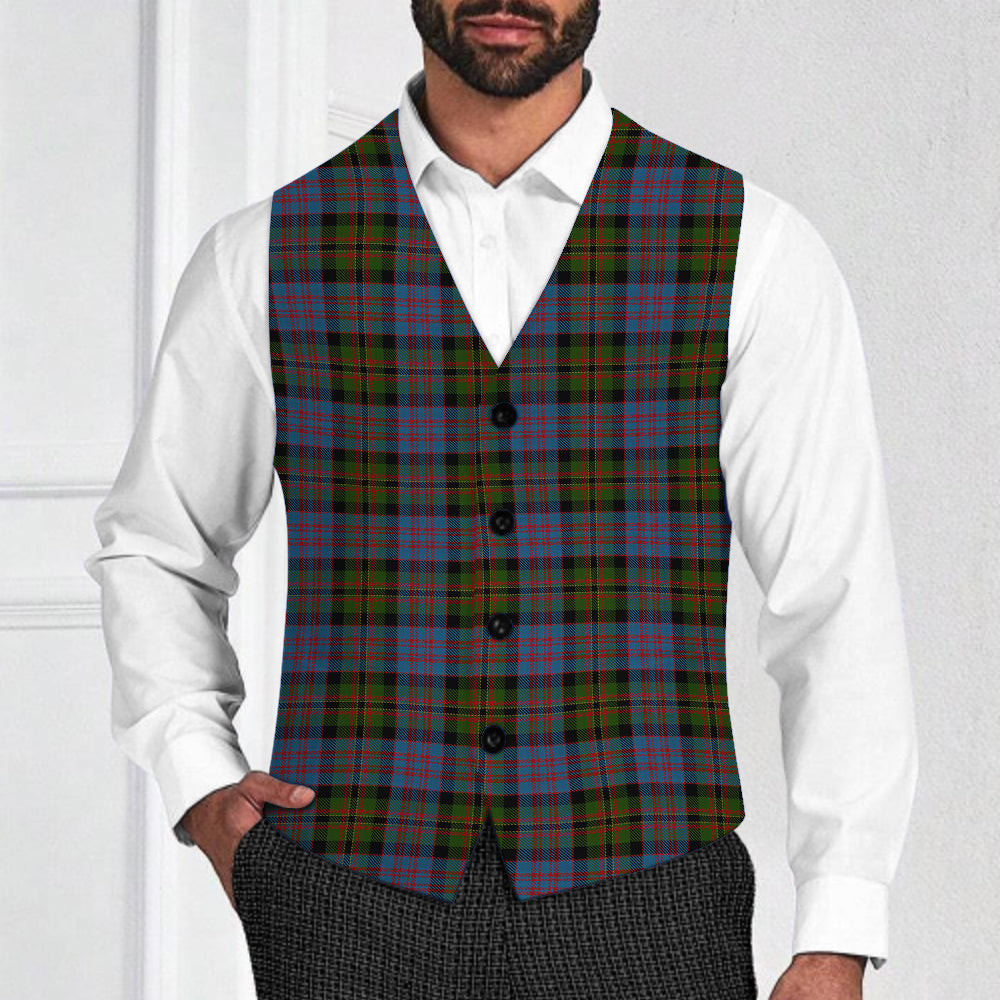 ScotsTee Shop Scottish Bowie Black Tartan Waistcoat Sleeveless Suit Vest