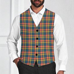 ScotsTee Shop Scottish Buchanan Ancient Tartan Waistcoat Sleeveless Suit Vest
