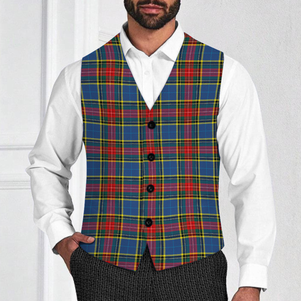 ScotsTee Shop Scottish Bethune Modern Tartan Waistcoat Sleeveless Suit Vest