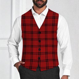 ScotsTee Shop Scottish Buie Tartan Waistcoat Sleeveless Suit Vest