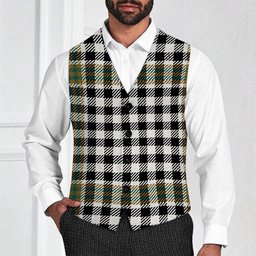 ScotsTee Shop Scottish Burns Check Modern Tartan Waistcoat Sleeveless Suit Vest
